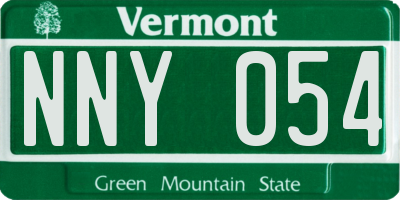 VT license plate NNY054