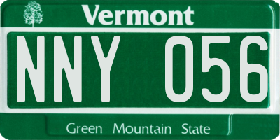 VT license plate NNY056