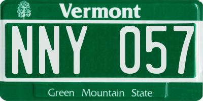VT license plate NNY057