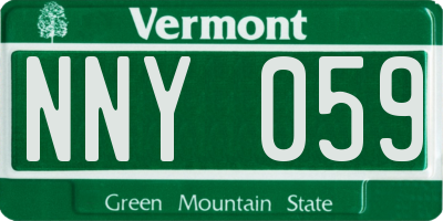 VT license plate NNY059