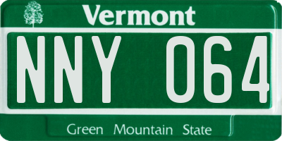 VT license plate NNY064