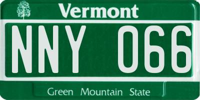 VT license plate NNY066