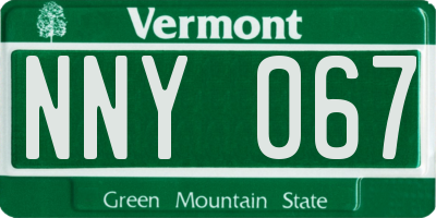 VT license plate NNY067