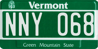 VT license plate NNY068