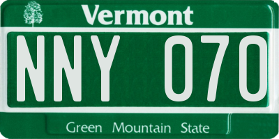 VT license plate NNY070