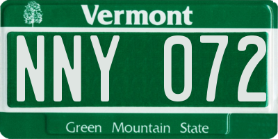 VT license plate NNY072