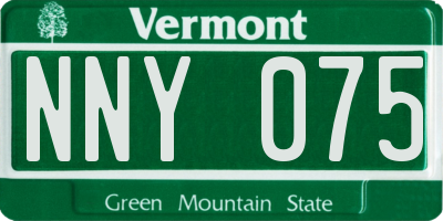 VT license plate NNY075