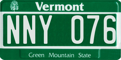 VT license plate NNY076