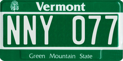 VT license plate NNY077