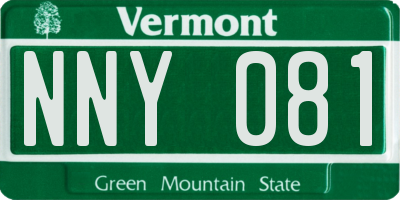 VT license plate NNY081