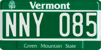 VT license plate NNY085
