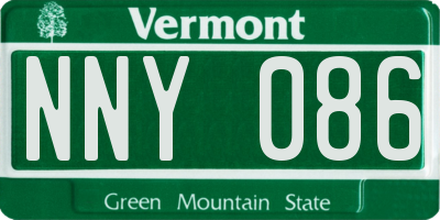 VT license plate NNY086
