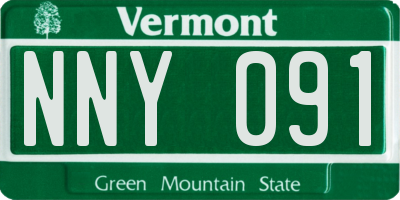 VT license plate NNY091