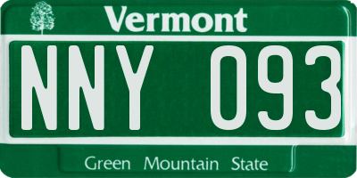 VT license plate NNY093