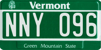 VT license plate NNY096