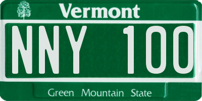 VT license plate NNY100