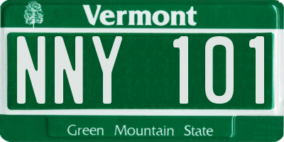 VT license plate NNY101
