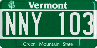 VT license plate NNY103