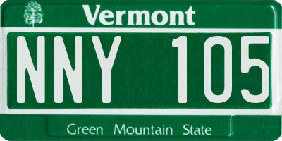 VT license plate NNY105