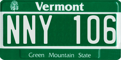 VT license plate NNY106