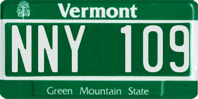 VT license plate NNY109