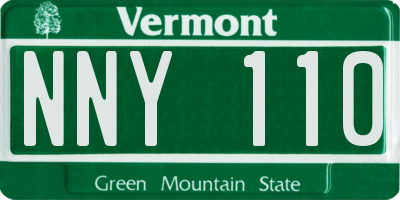 VT license plate NNY110