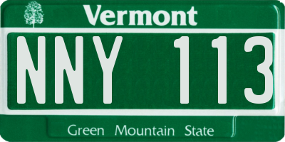 VT license plate NNY113