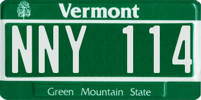 VT license plate NNY114