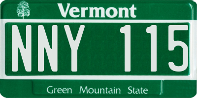VT license plate NNY115