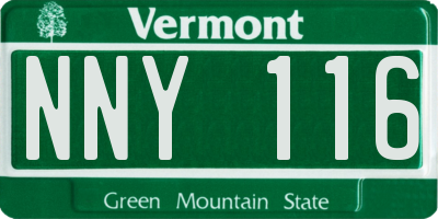 VT license plate NNY116