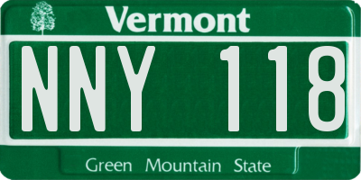 VT license plate NNY118