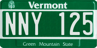 VT license plate NNY125