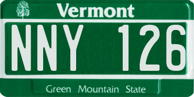 VT license plate NNY126