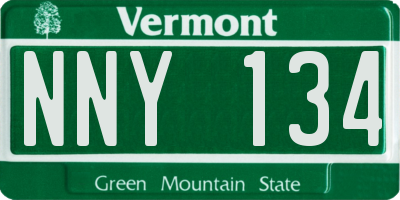VT license plate NNY134
