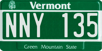 VT license plate NNY135