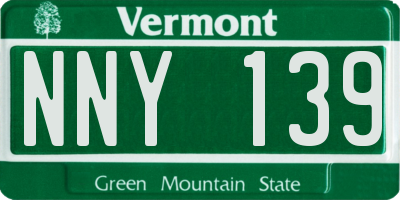 VT license plate NNY139