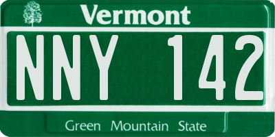 VT license plate NNY142