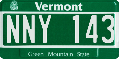 VT license plate NNY143