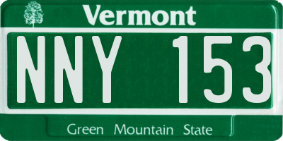 VT license plate NNY153