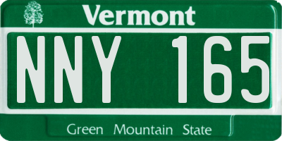 VT license plate NNY165