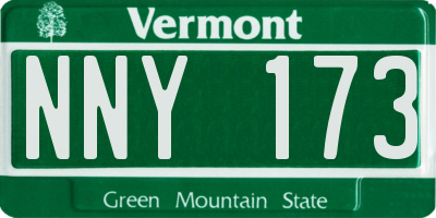 VT license plate NNY173