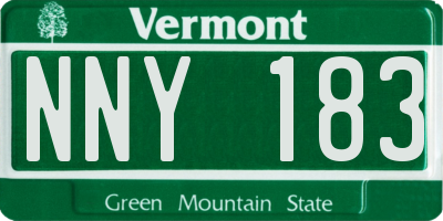 VT license plate NNY183