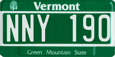 VT license plate NNY190