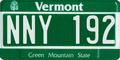 VT license plate NNY192
