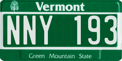 VT license plate NNY193