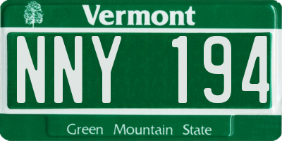 VT license plate NNY194
