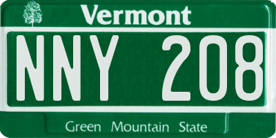 VT license plate NNY208