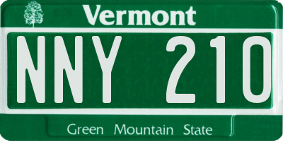 VT license plate NNY210
