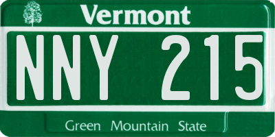 VT license plate NNY215
