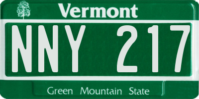VT license plate NNY217